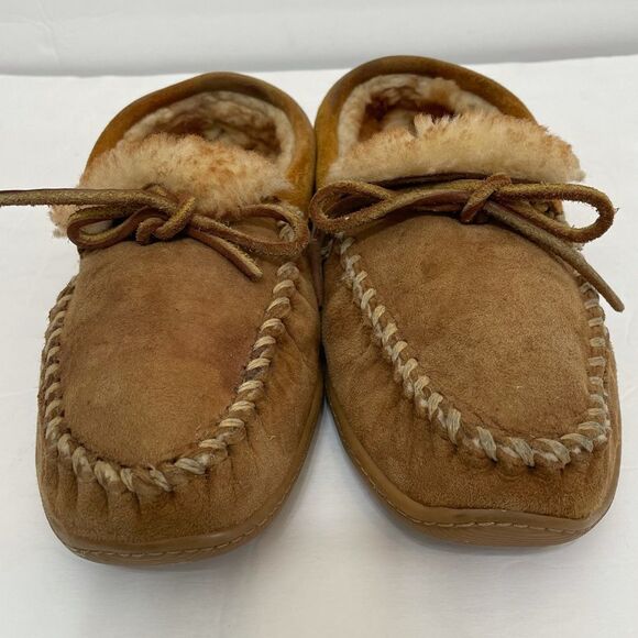 L.L Bean Men’s Wicked Good Leather Sheep Wool Lined Moccasin Slippers - Picture 11 of 15